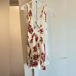 Free People, white floral mini dress, size xs